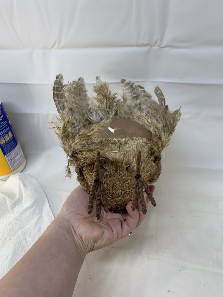 10” Natural Materials Turkey Statue Pinecone Feathers Rustic Thanksgiving Décor