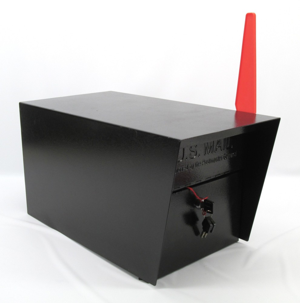 Mail Boss 7506 Mail Manager Curbside Locking Security Mailbox Black w/ Post