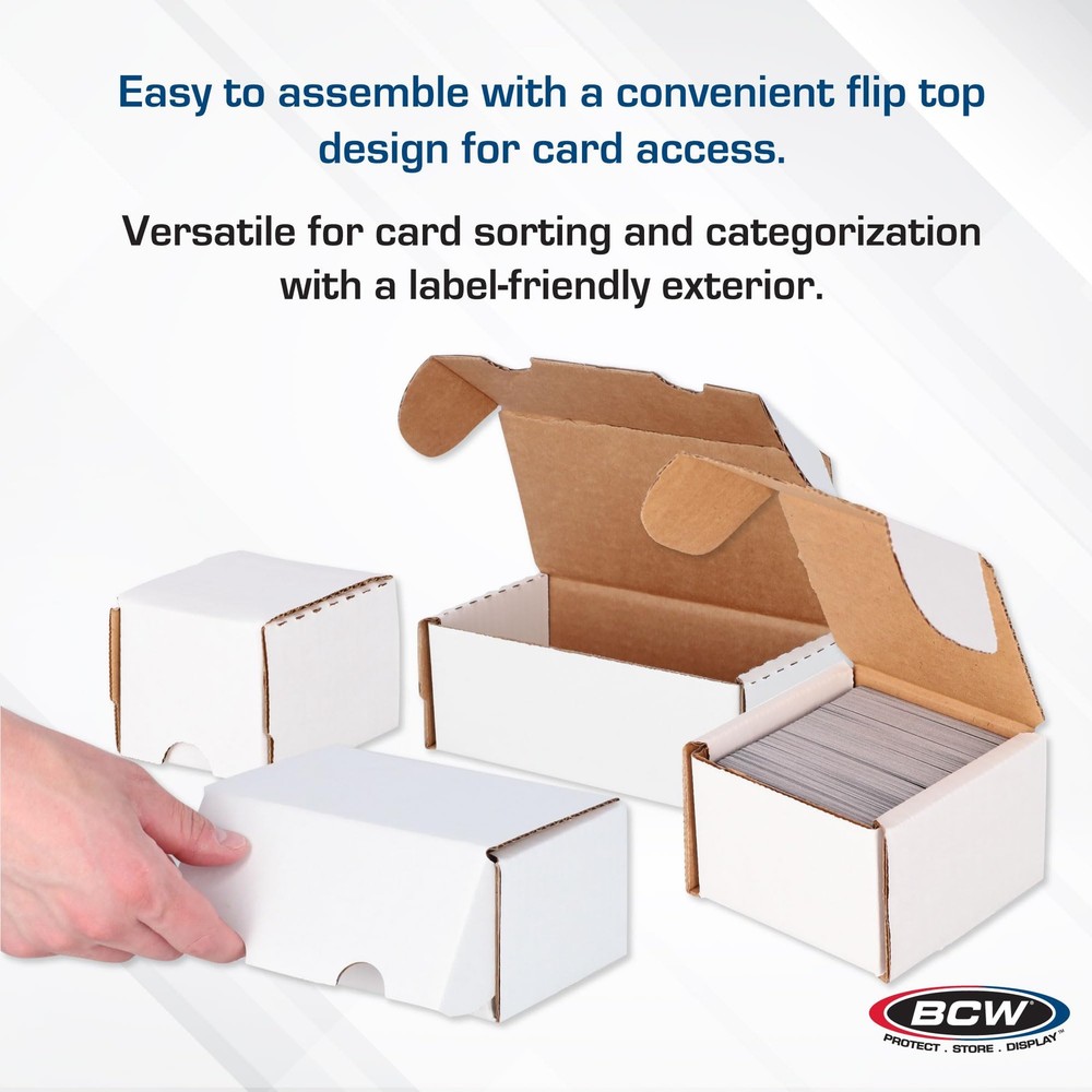 BCW 400-Count Trading Card Storage Box - 2 Pack | Baseball Compact, White