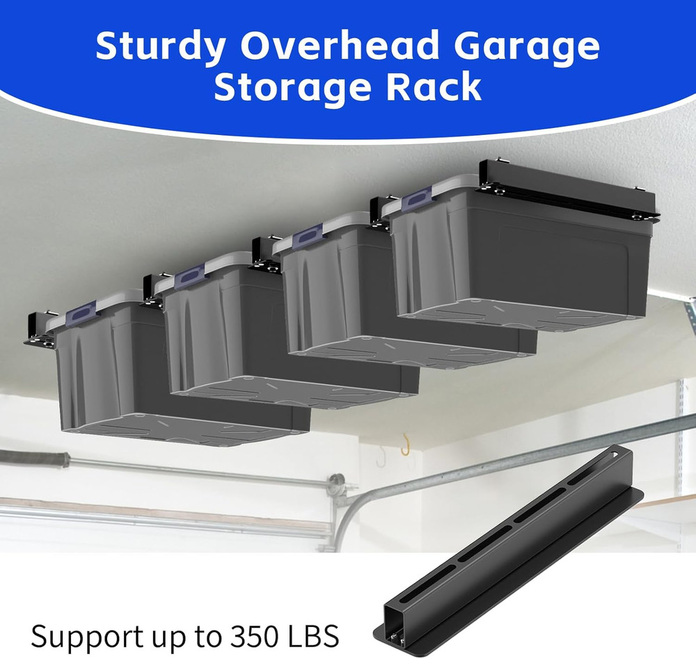 5 Pack Overhead Storage Rack, Ceiling Rack for Utility Bins Organization, Heavy