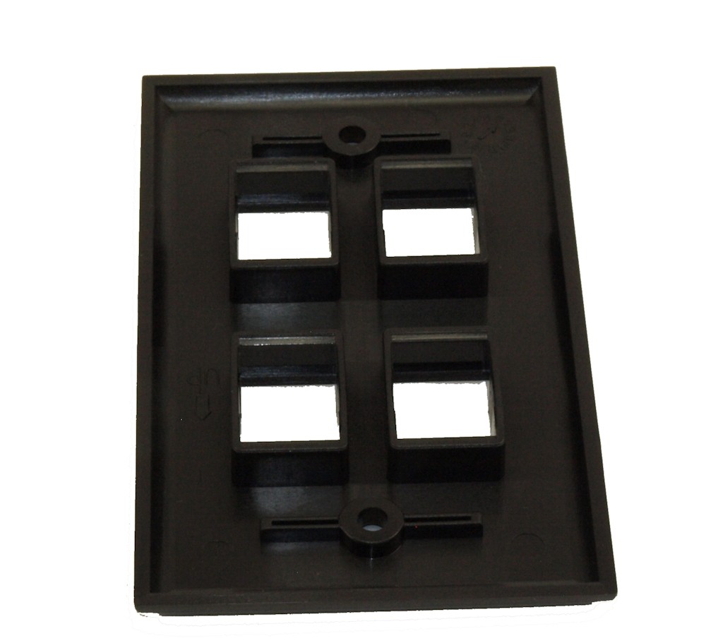 Wallplate: Keystone 4 Hole - Black