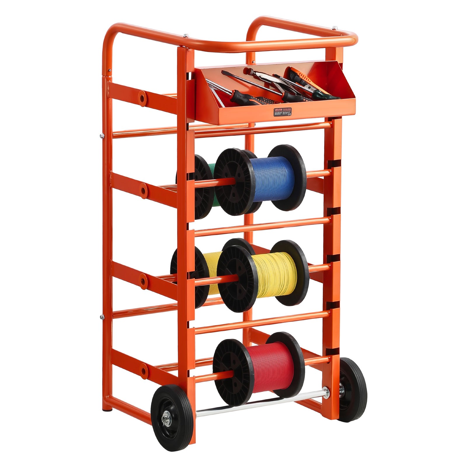 VEVOR Wire Spool Rack 11 Rods Cable Caddy Wire Spool Cart for Industrial