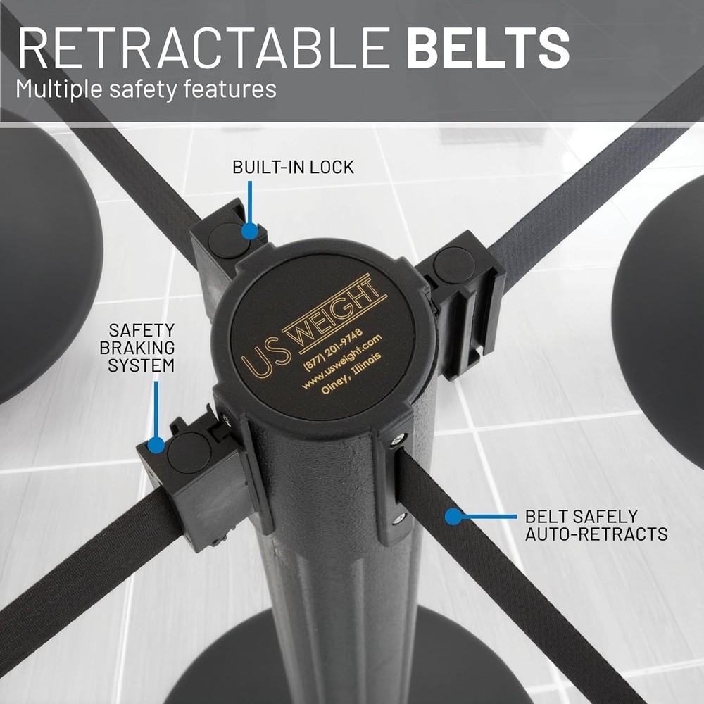 High Density Polyethylene Stanchions with 6.5' Belts for Efficient Crowd Control