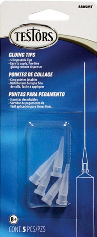Testors Precision Glue Tips 5/Pkg for use with Testors Cement tubes