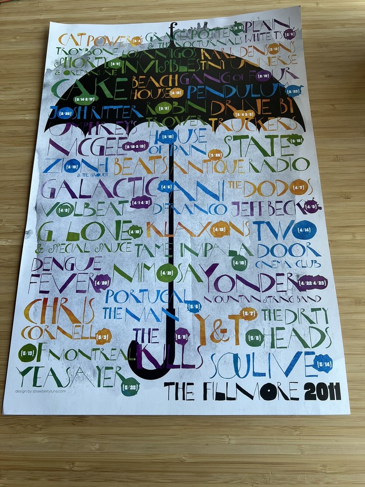 The Fillmore 2011 Spring Shows Poster