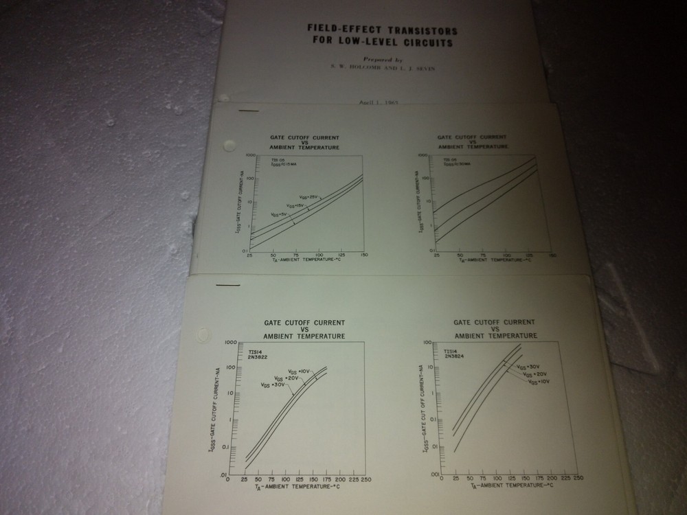 Texas Instruments FET Theory Study + Part Spec Performance Data 50+ Pages 1963