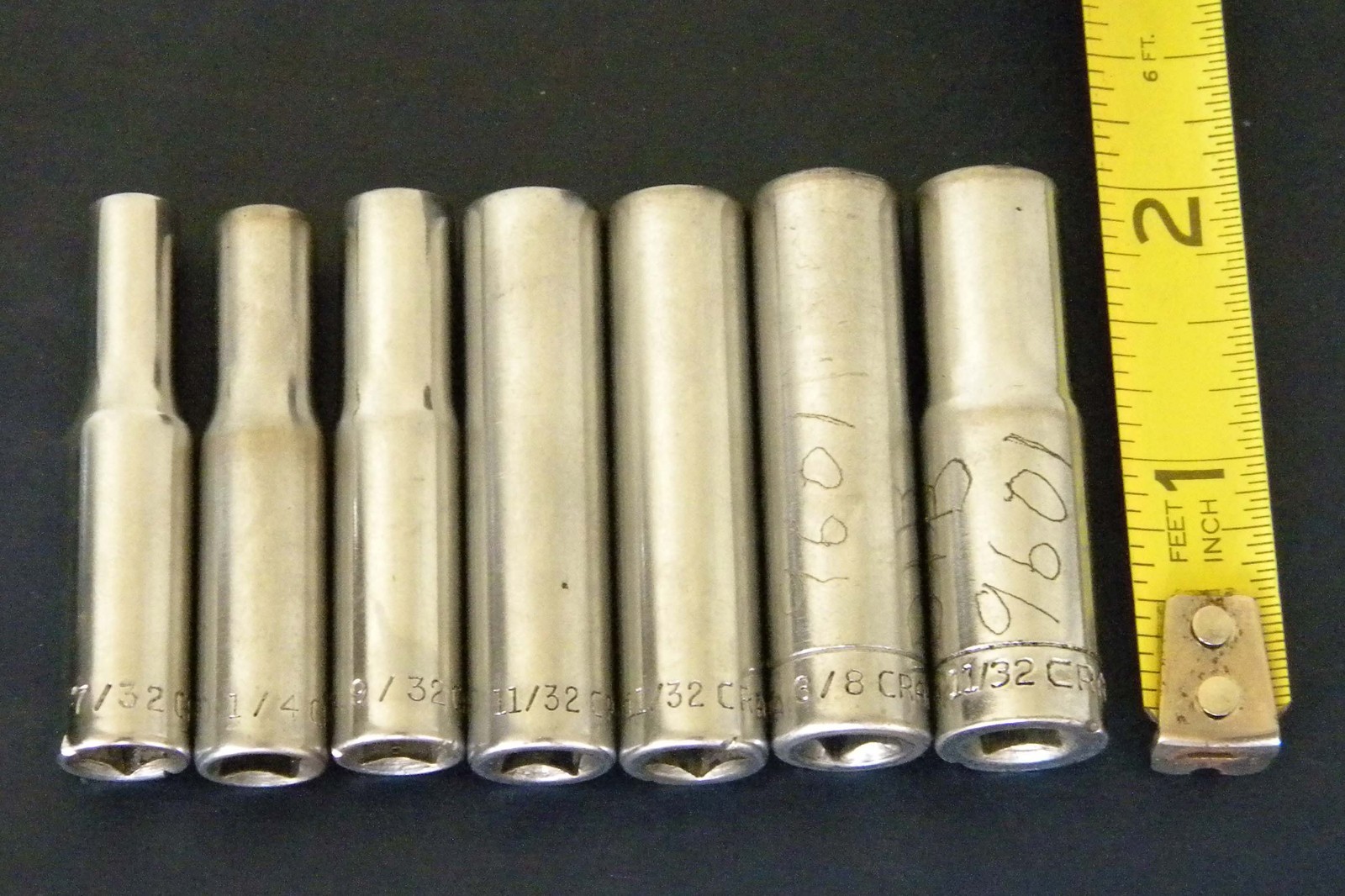 Vtg Craftsman 22 PC =V= 6PT, 12PT SAE Shallow, Deep Sockets, Extensions Lot