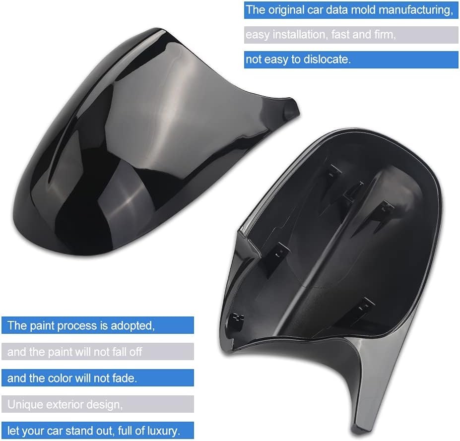 Gloss Black M3 Style Wing Mirror Cover Cap for BMW E90 E91 E92 E93 E87 E81 2PCS