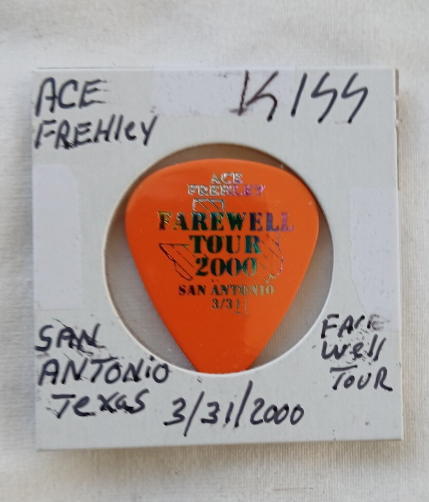 Kiss Ace Frehley Guitar Pick  Farewell Tour San Antonio  Texas 3/31/2000