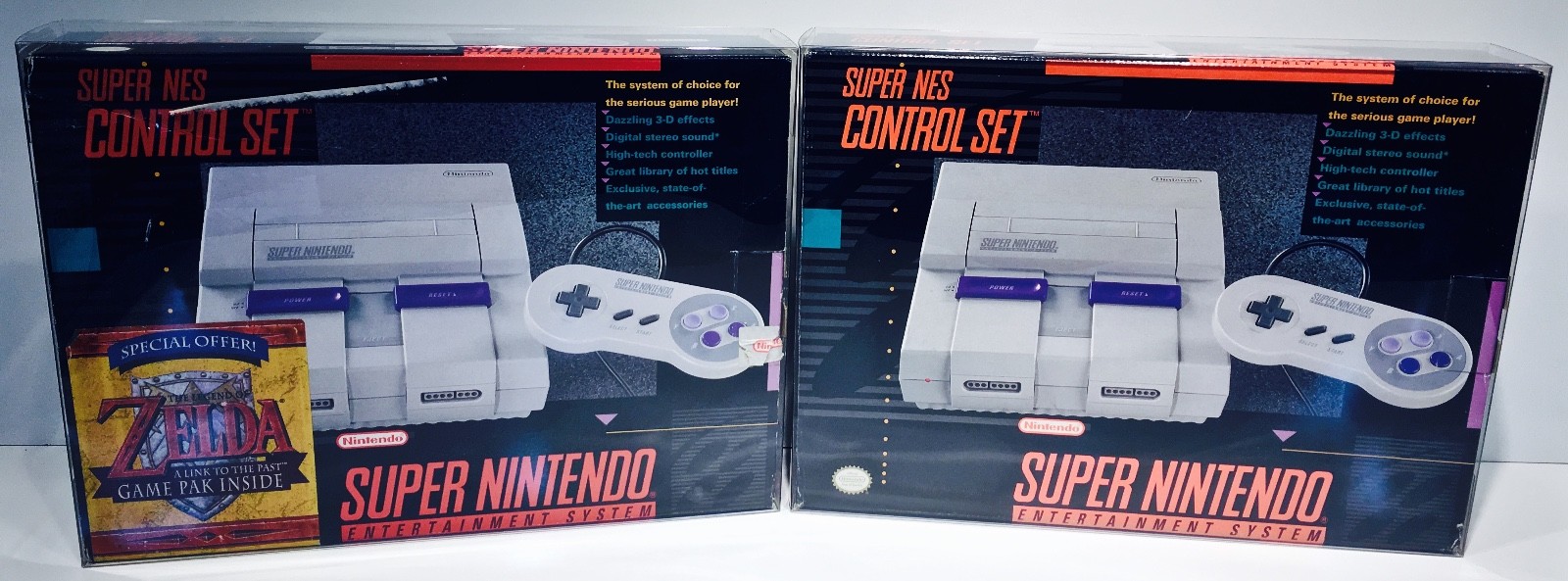 1 Console Box Protector For SNES CONTROL SET Super Nintendo Display Case Boxes