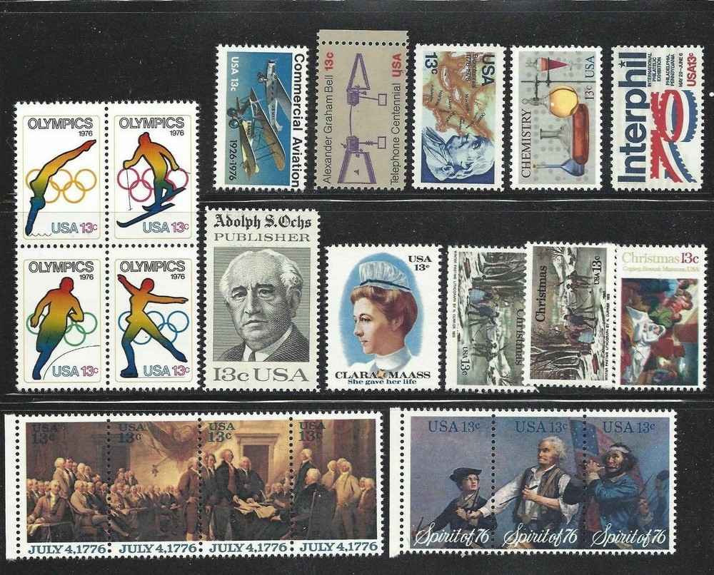 US, 1976 full Commemorative Year set , 21 stamps, MNH