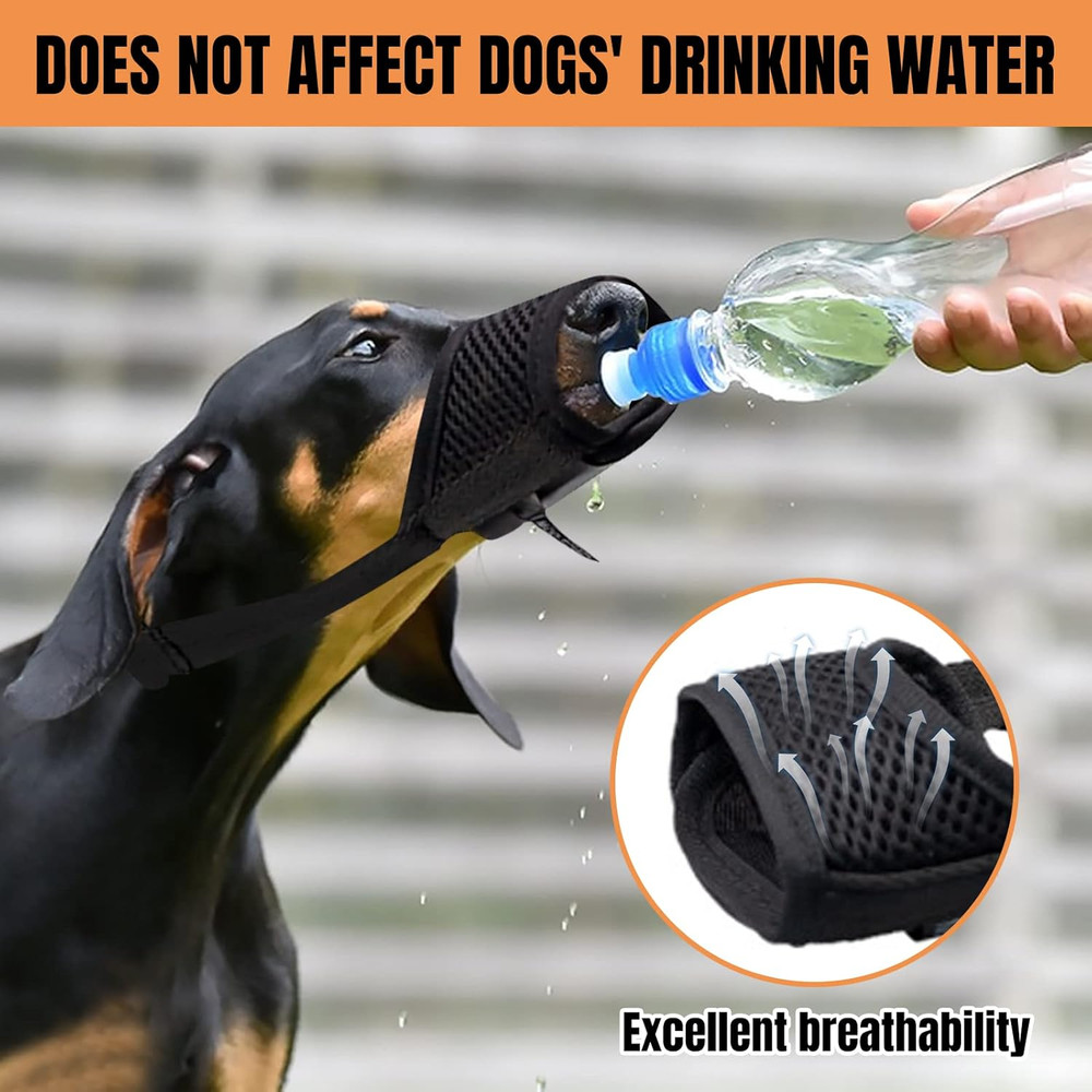 Black Quick Muzzle for Small Dogs Mouth Cover Adjustable Drinkable Comfortable B
