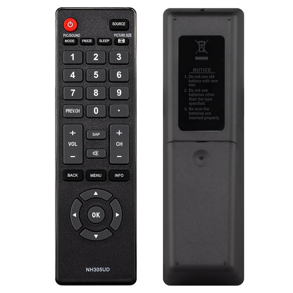 NH305UD Remote Control Replacement for Emerson TV Remote, Universal Black