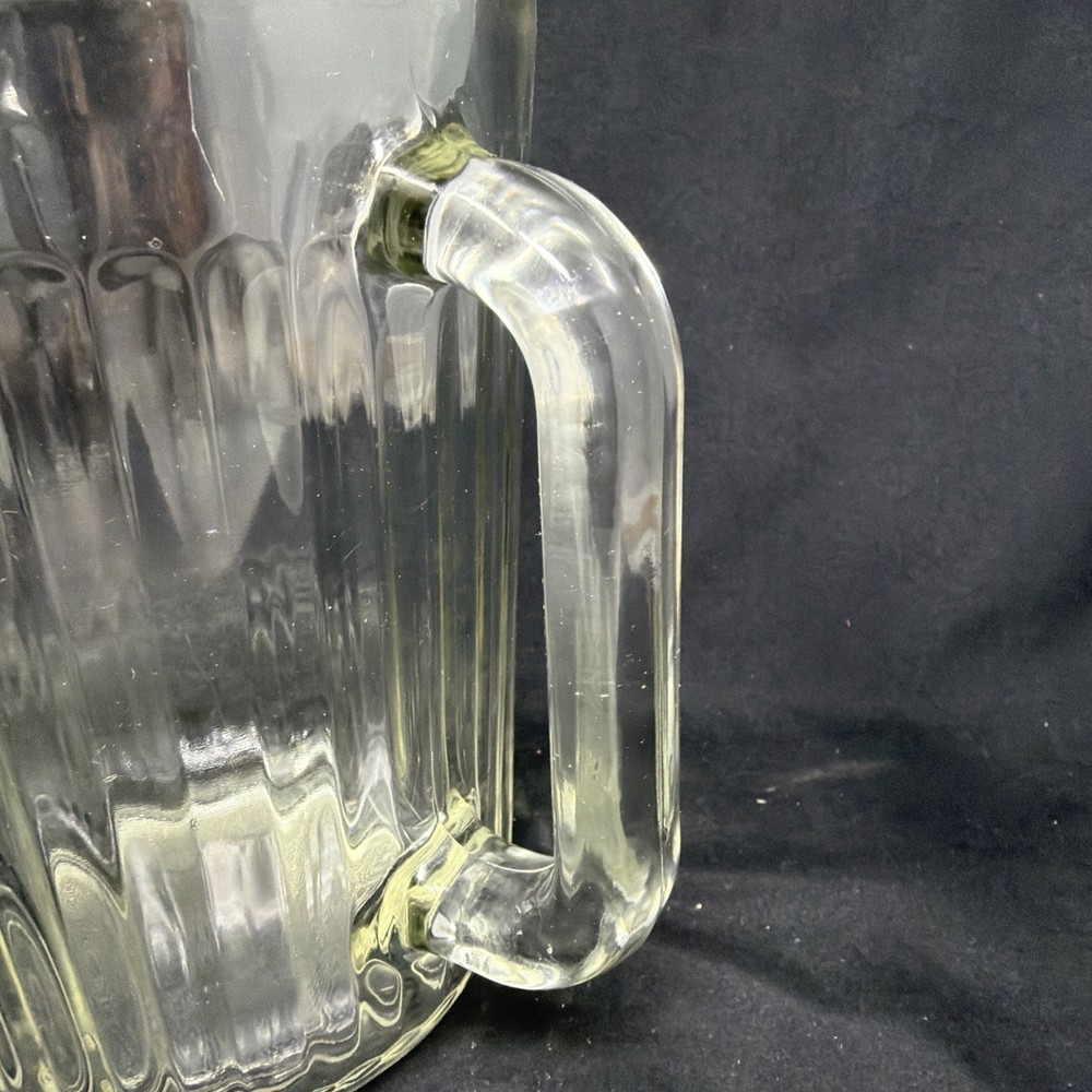 VTG Ribbed Clear Glass Beverage Pitcher National Pattern Hobnail Pattern/ Bottom