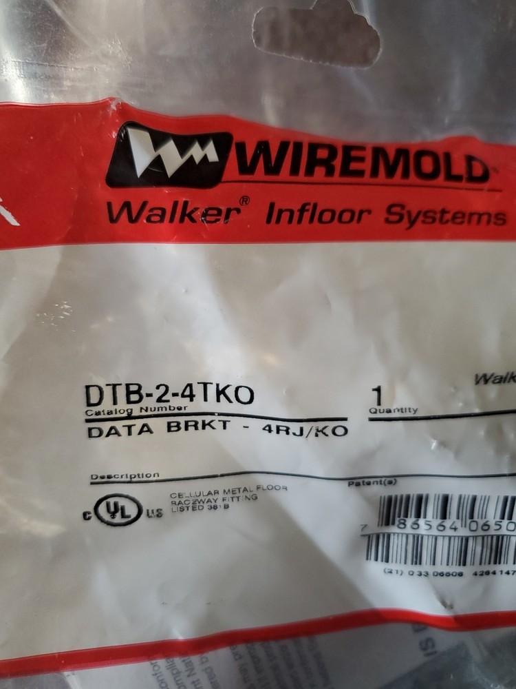 WIREMOLD DTB-2-4TKO DATA BRACKET 4RJ/KO