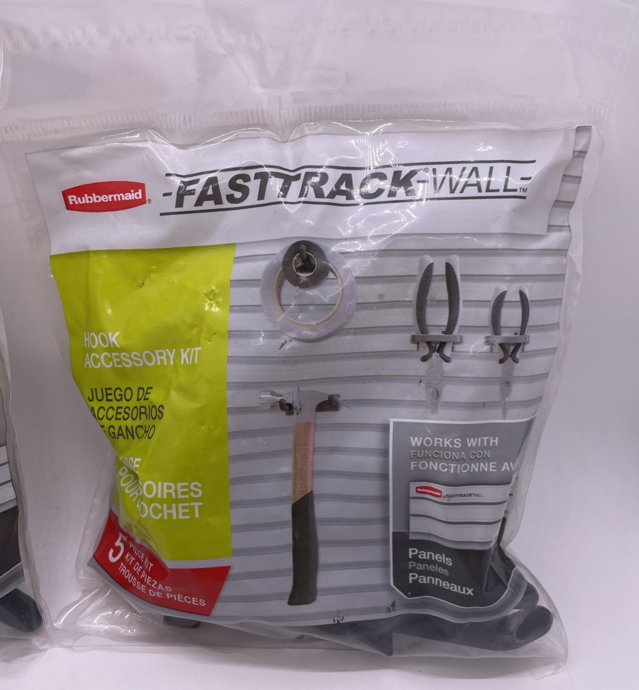 Lot of 2 - Rubbermaid FastTrack Garage Accessory Hook Kit - 5-Piece Bundle