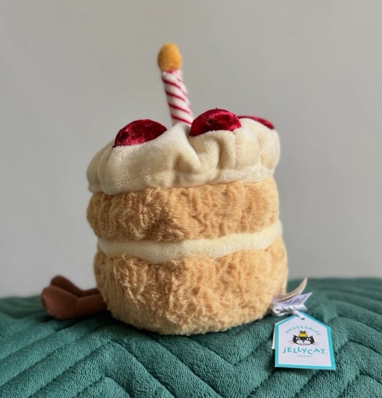 Jellycat Birthday Cake Plush Collectible Stuffed Toy Soft Plush w/ Dust Bag New