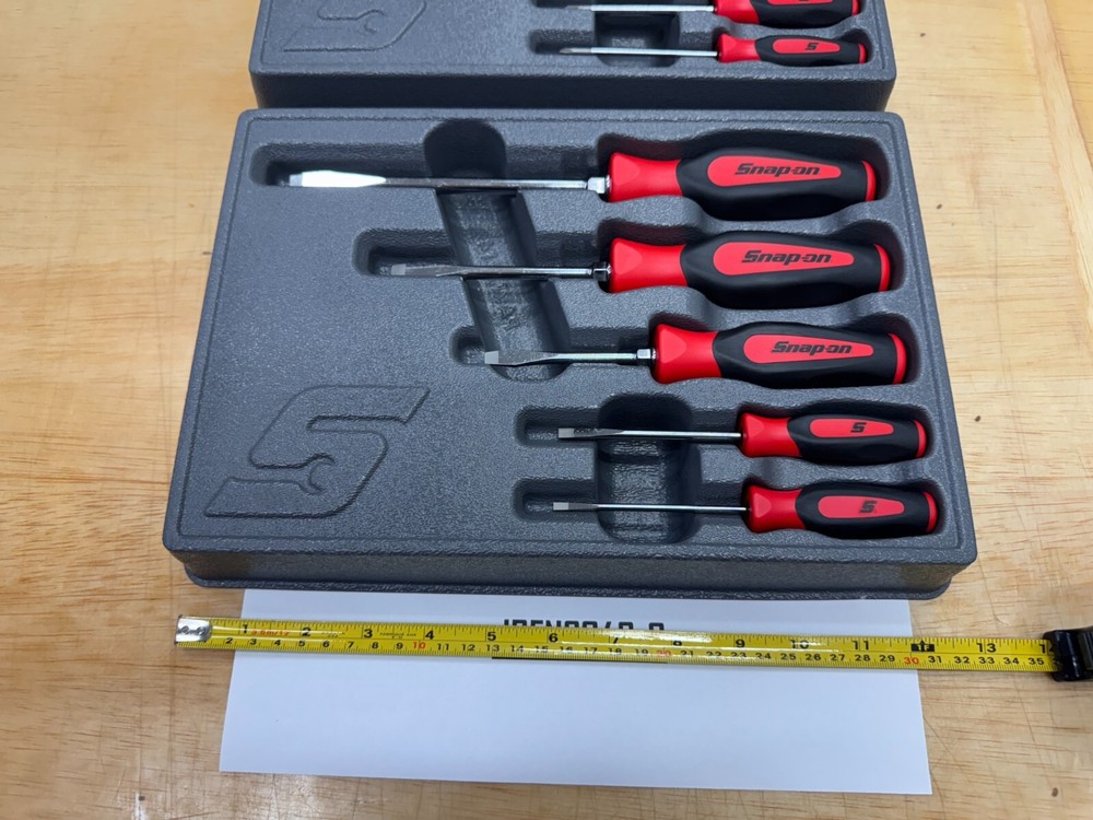Snap-on Tools NEW 10pc RED Soft Grip Phillips & Flat Head Screwdriver Sets