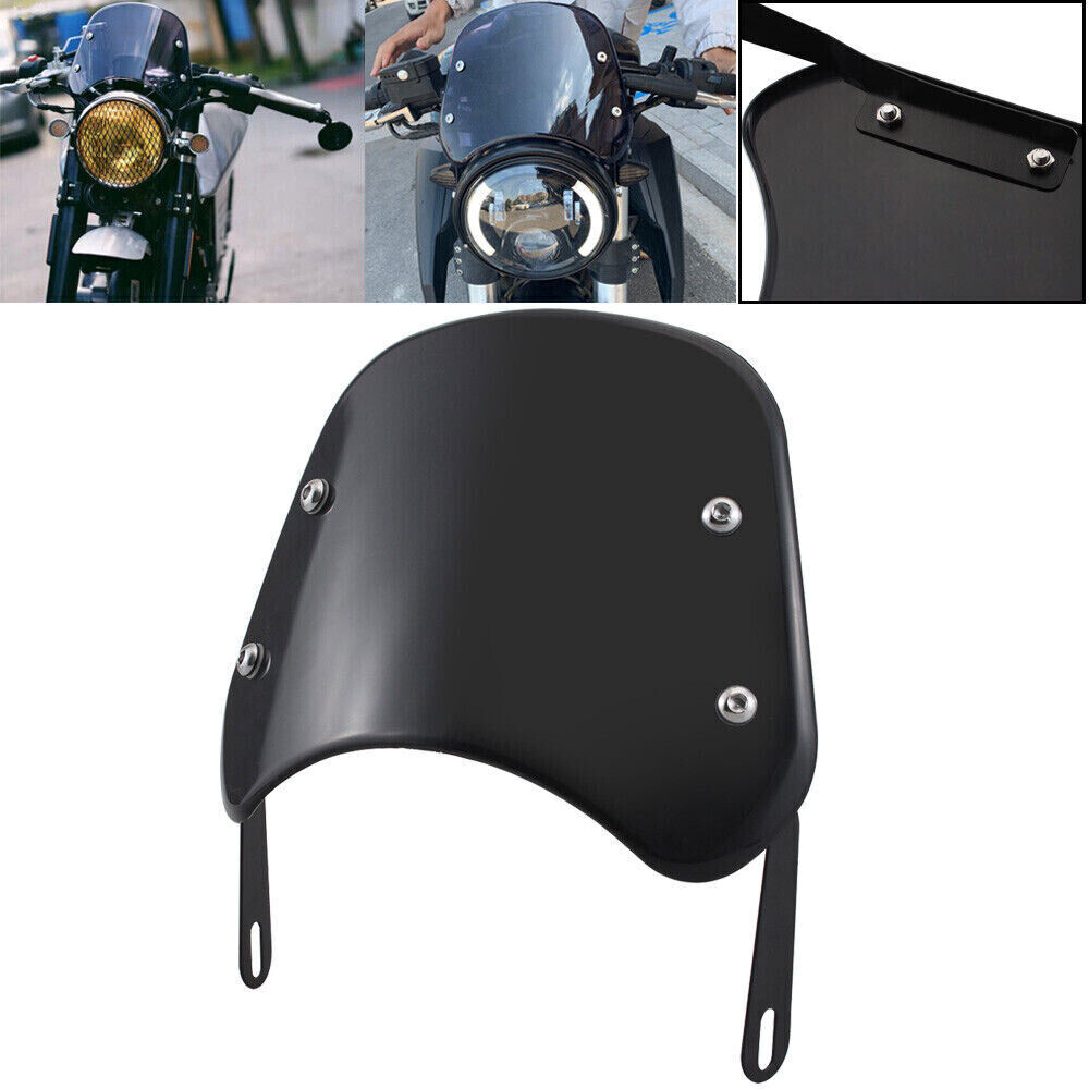 Motorcycle Headlight Windshield Windscreen Universal For 5-7'' Round Headlight