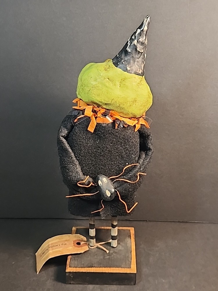 Halloween Frog Toad Witch Spider Primitive Folk Art Signed Dianne Waldron