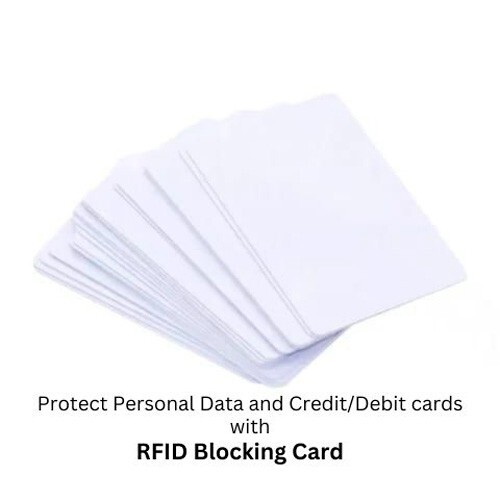 RFID Blocking Card White Ultra Slim Contactless NFC Protector Wallet Shield