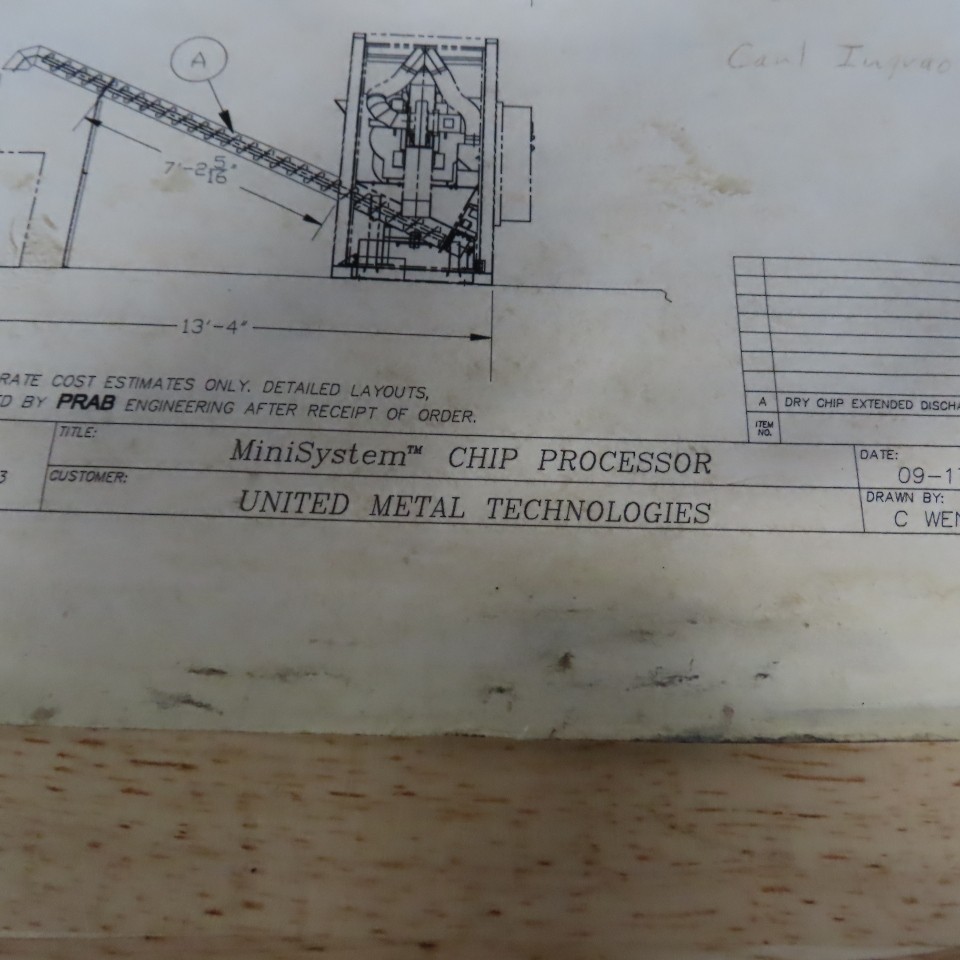 Prab MiniSystem Chip Wringer Reclaiming Processing System 480V 3PH Tested