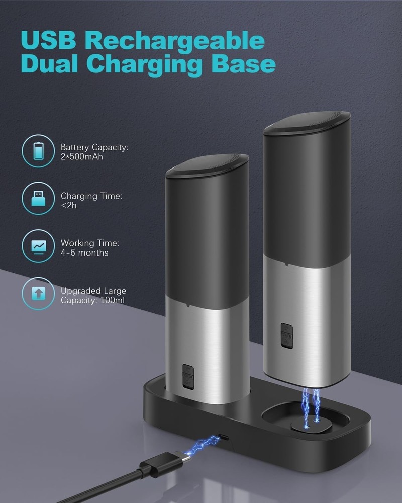 Rechargeable Electric Salt & Pepper Grinder Set