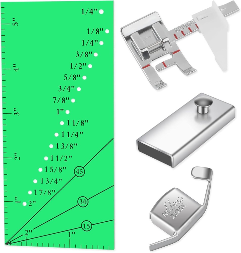 Adjustable Magnetic Seam Guide Ruler,4-Piece Sewing Machine Accessory Set for Be