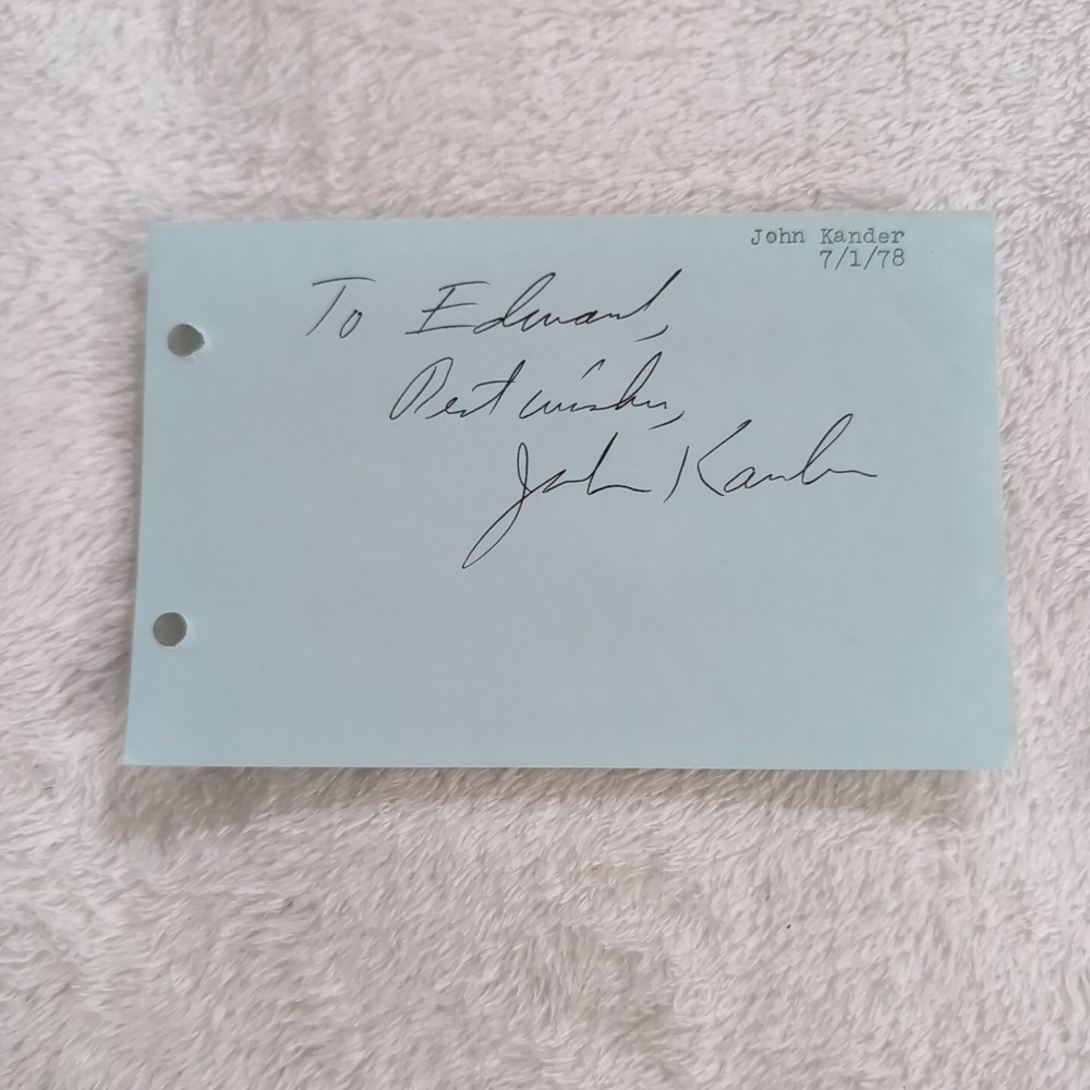 John Kander Loose Autograph - 7/1/1978