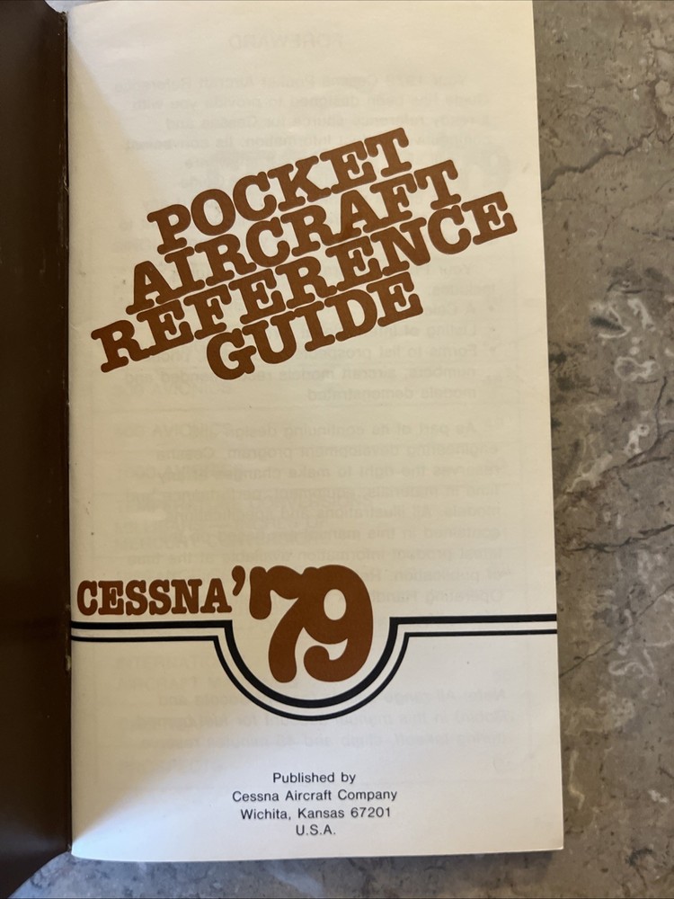 79 Cessna Pocket Aircraft Reference Guide booklet
