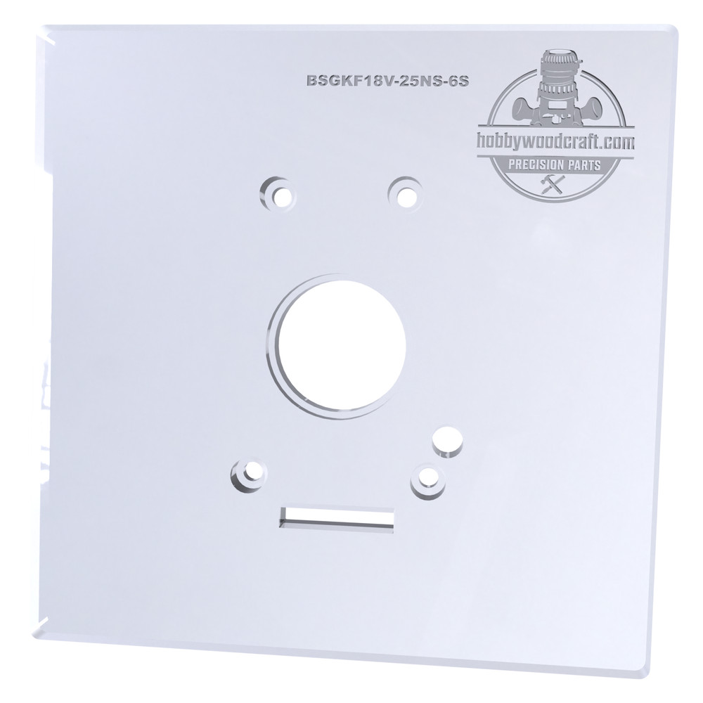3/8″ Thick 6″ Square baseplate with bushing compatibility for Bosch BSGKF18V-25N