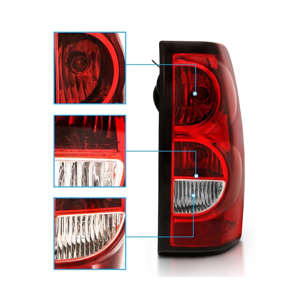 AmeriLite for 2003-2006 Chevy Silverado OE Style Ruby Red Replacement Taillig...