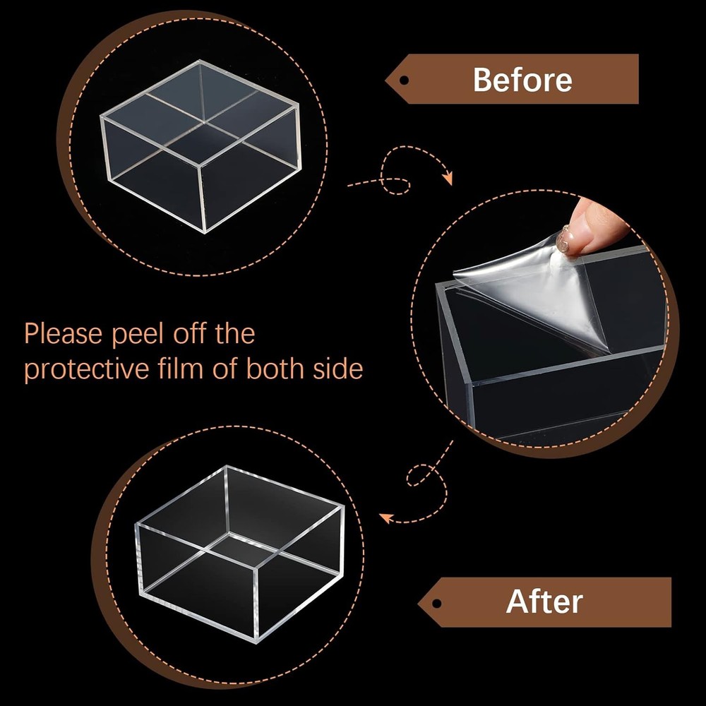 6 Pack Acrylic Risers for Display Acrylic Cube Boxes Risers Display Stands with