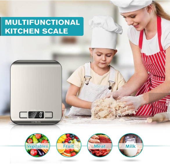 Food Scale, Digital Kitchen Scale with LCD Display,6 Units and Tare Function