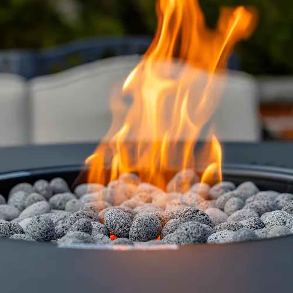 Customizable 27.4 In. Propane Fire Pit Table - Includes Tabletop Insert and Lava