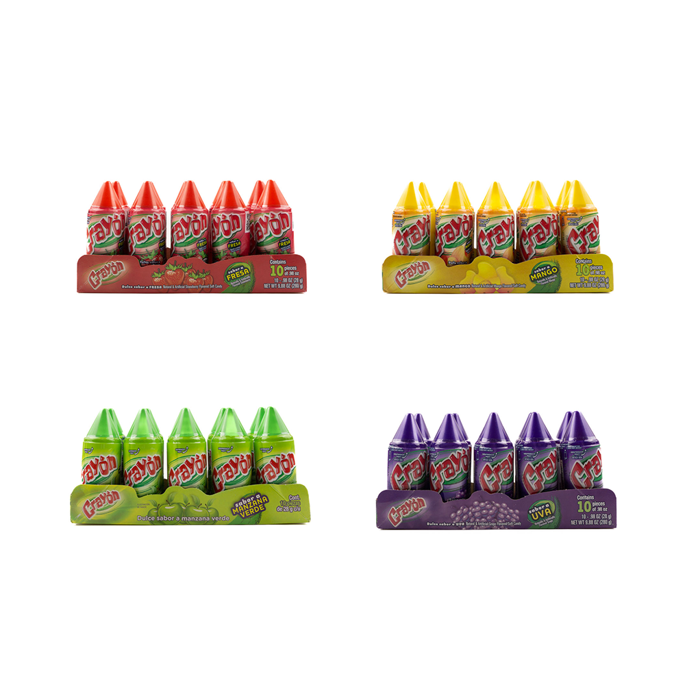 Crayon Mango Lorena Mango Flavored Soft Mexican Candy 10 Pieces