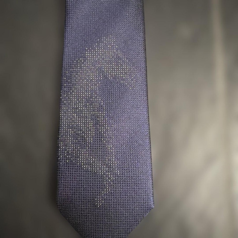 Hermes Navy Abstract Pattern Tie, Textured, Used