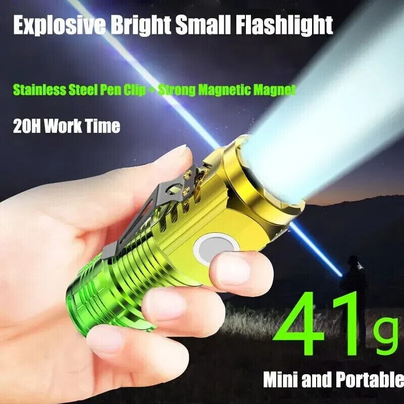 3LED Super Bright Flashlight Portable Mini Burst Flash Torch Rechargeable