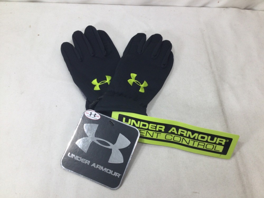 NEW Under Armour Scent Control Basic BLACK Gloves Medium Lightweight Winter