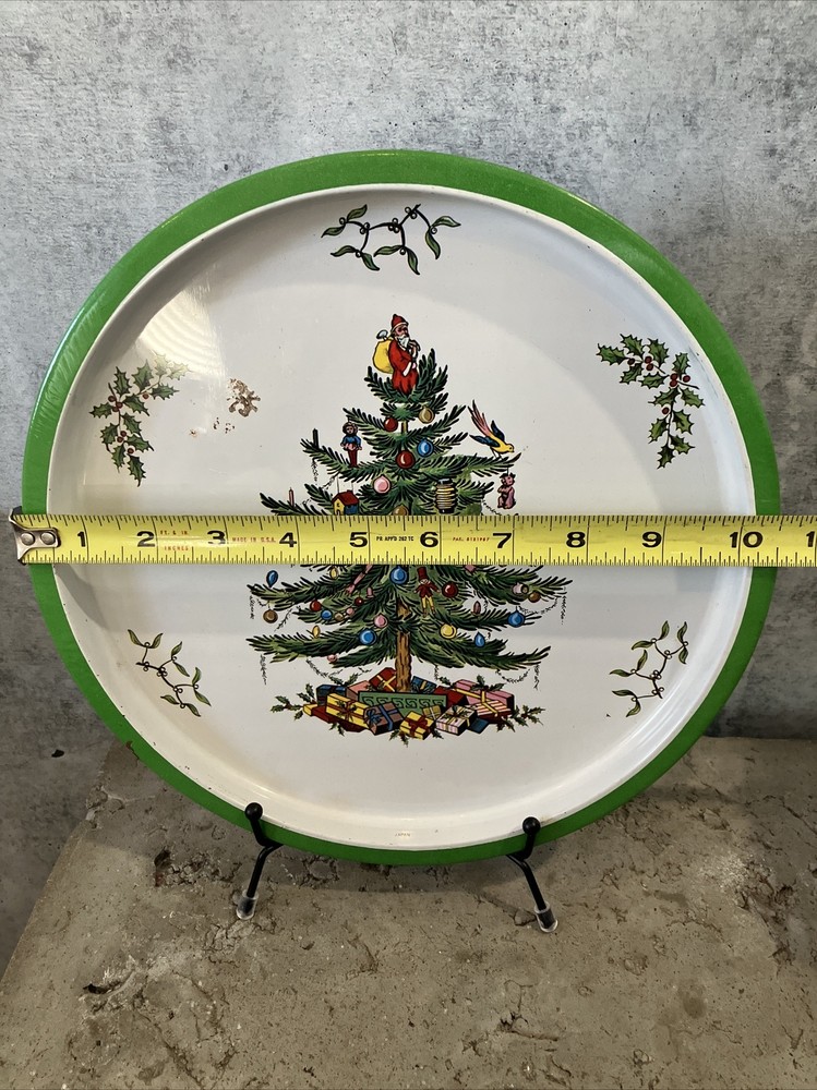 Vintage Spode Christmas Tree Tin Serving Tray