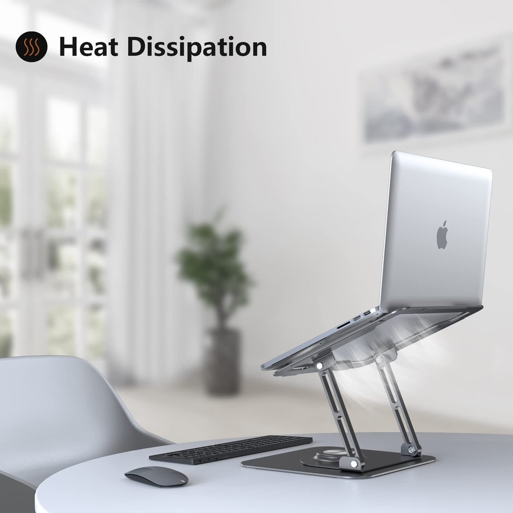 Laptop Stand for Desk Adjustable Computer Stand with 360° Rotating Base Ergon...