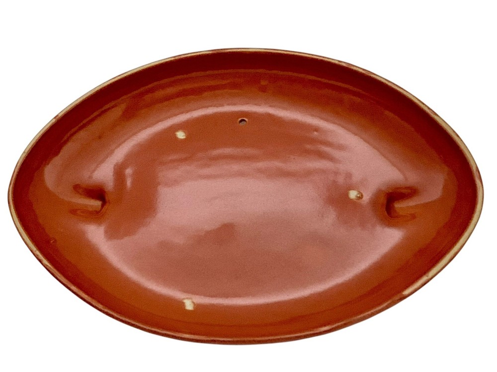 Rare Pacific Pottery Covered Casserole With Lid Apache Red Exc. 12” Split Dish