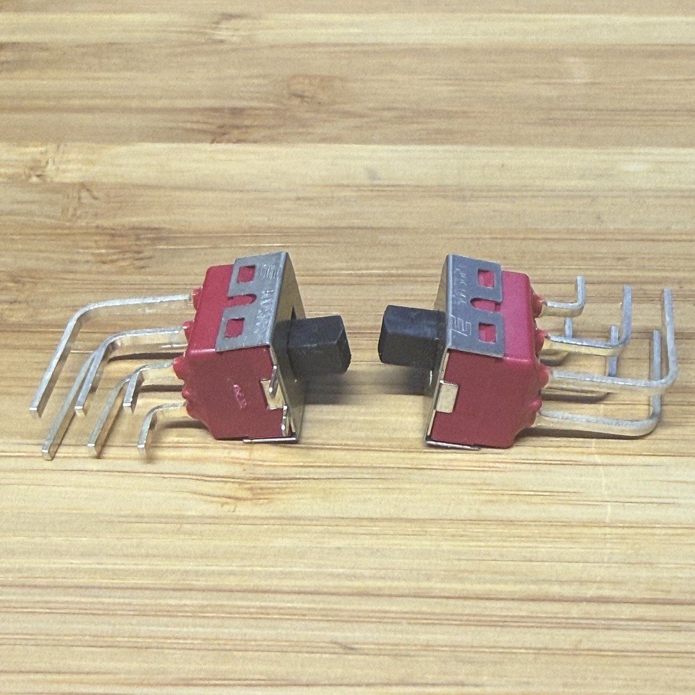 2x E-Switch 500SDP1S1M7QEA DPDT 2 Position Slide Switch PCB Mount Sealed