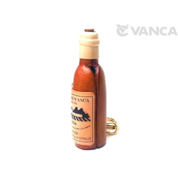 Wine Bottle Leather Keychain(L)