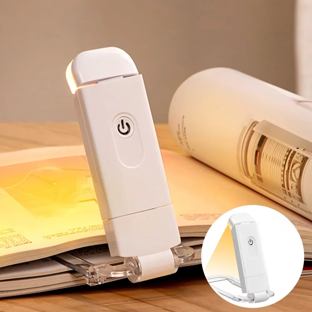 USB Rechargeable Clip On Book LED Light Dimmable Lamp for Reading in Bed.