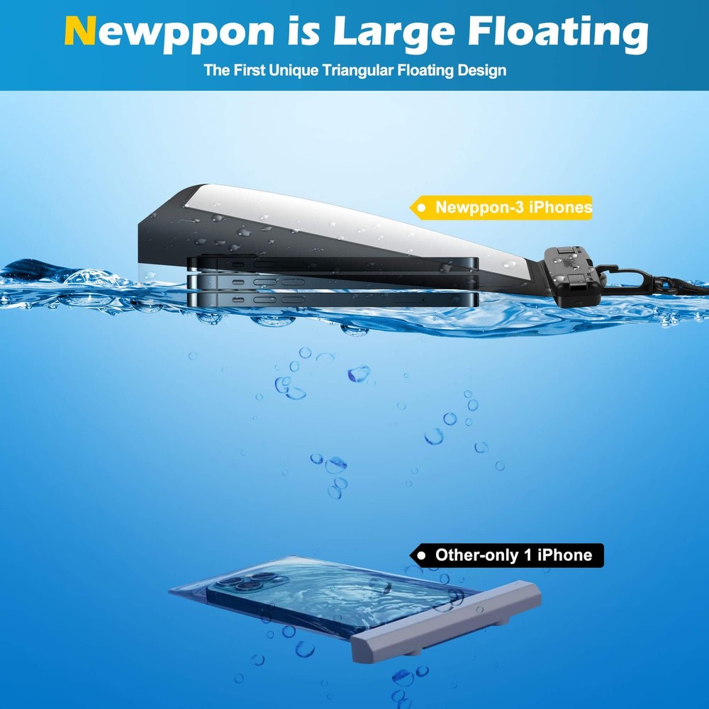 newppon 4-Pack Floating Waterproof Phone Pouch - Universal Large Float Case