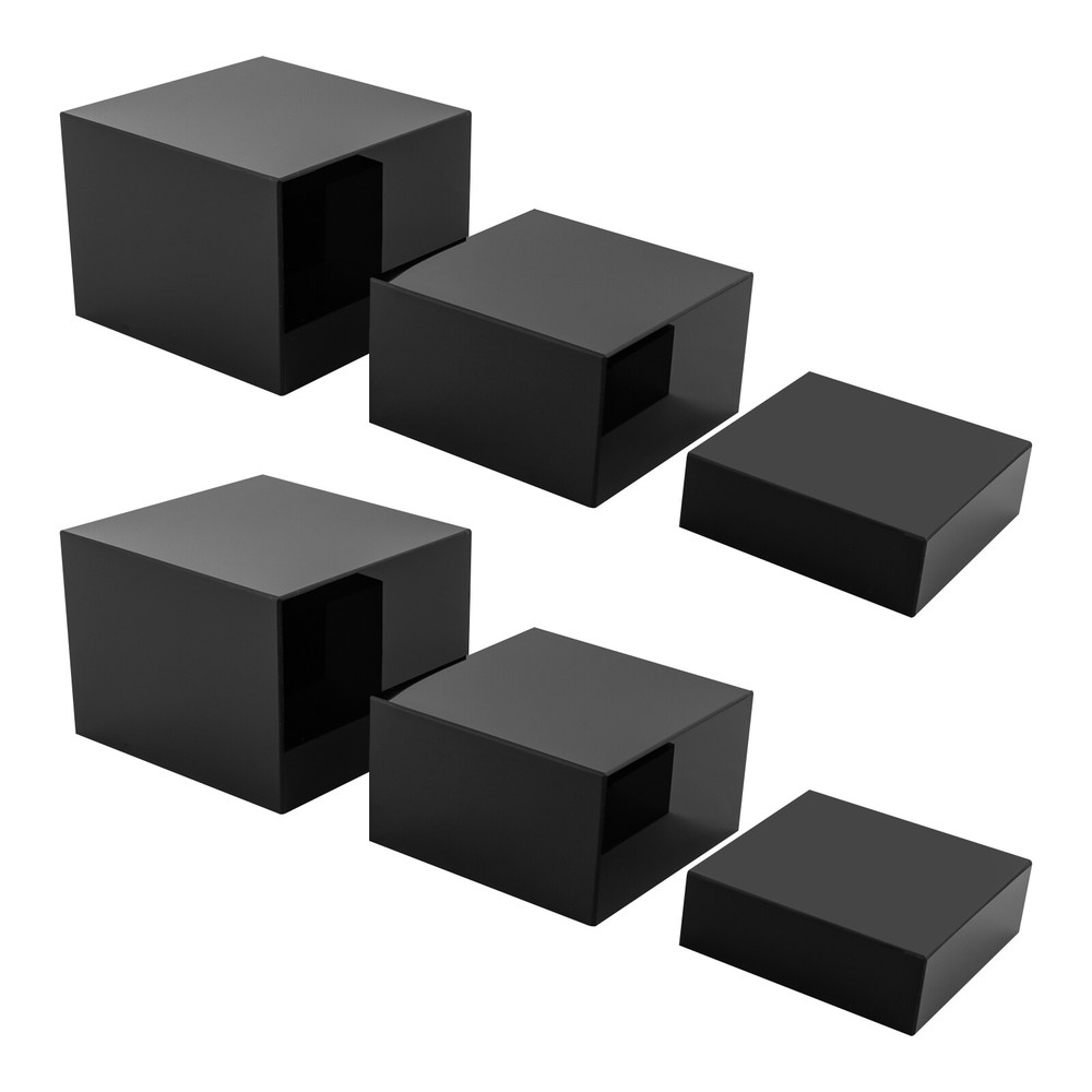 6 Pcs Acrylic Display Risers Acrylic Boxes Acrylic Display Nesting Cubes Black