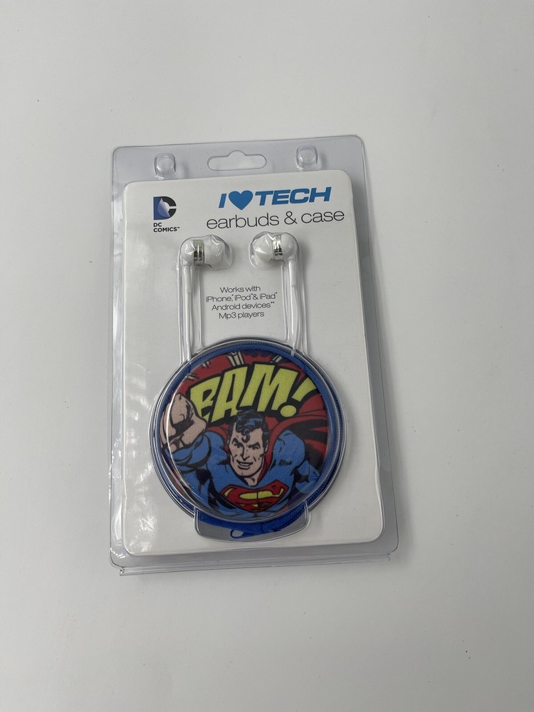 DC Comics Superman Earbuds & Case Flying Image BAM! Ipad Iphone Android