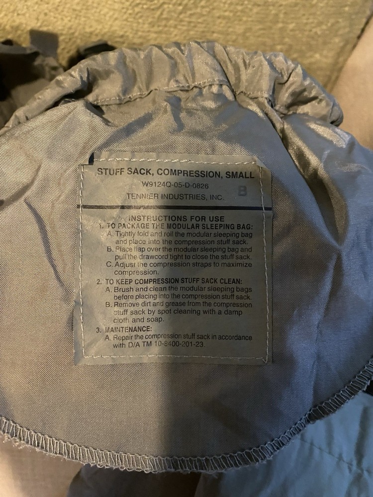 USGI Improved Modular Sleep System Intermediate Sleeping Bag with Stuff Sack