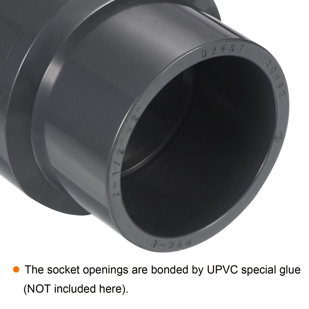 UPVC Reducer Pipe Fitting 2-1"x 2" Program Socket 80 2pcs